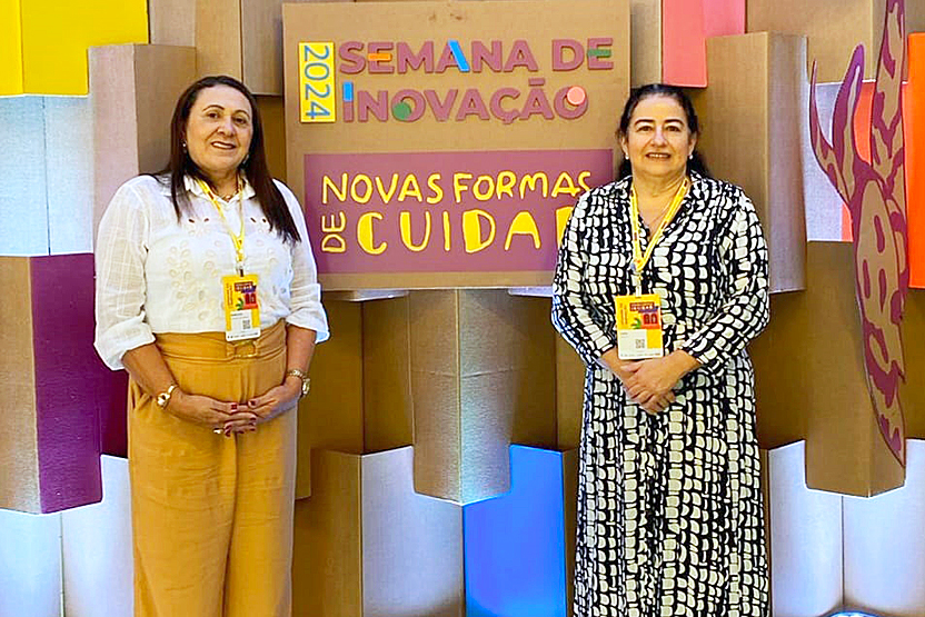 Marluce Torquato e Lídia Lourinho durante a atividade