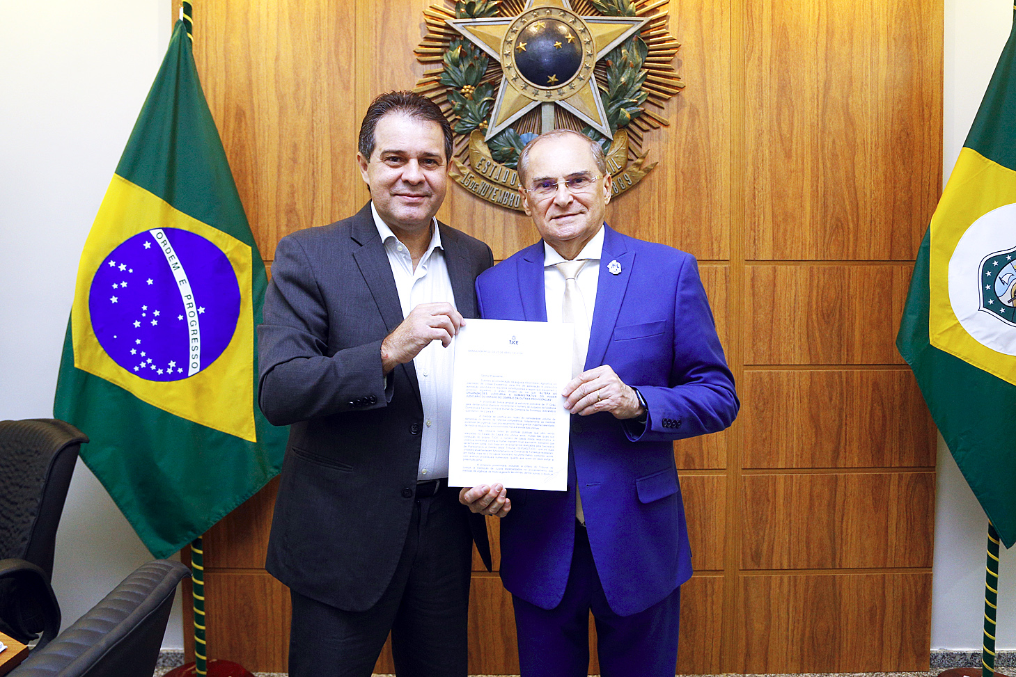 Presidente da Alece, deputado Evandro Leitão (PT) e o presidente do TJCE, Abelardo Benevides Moraes