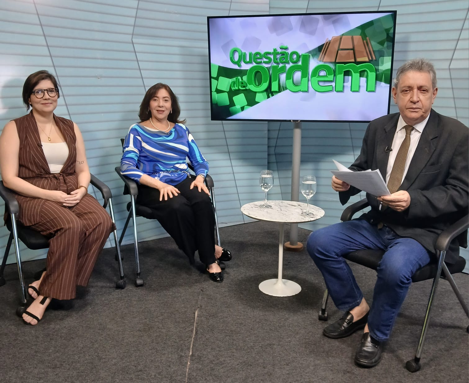 Advogadas Ana Gabriela Falcão e Gina Pompeu e jornalista Renato Abreu