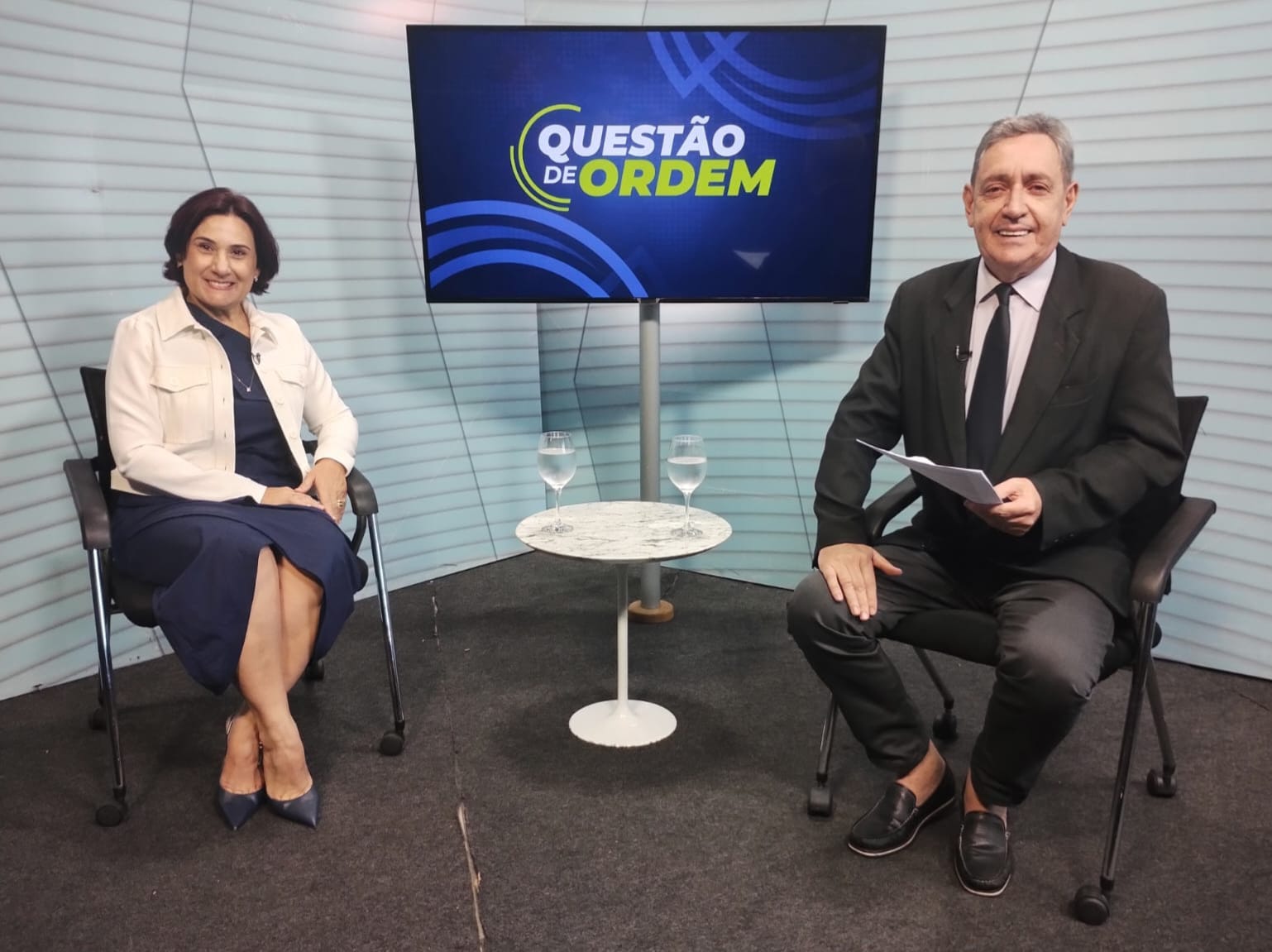 Deputada Emília Pessoa e jornalista Renato Abreu