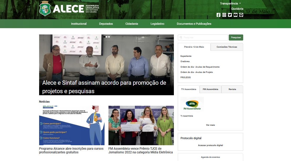 Novo site da Alece