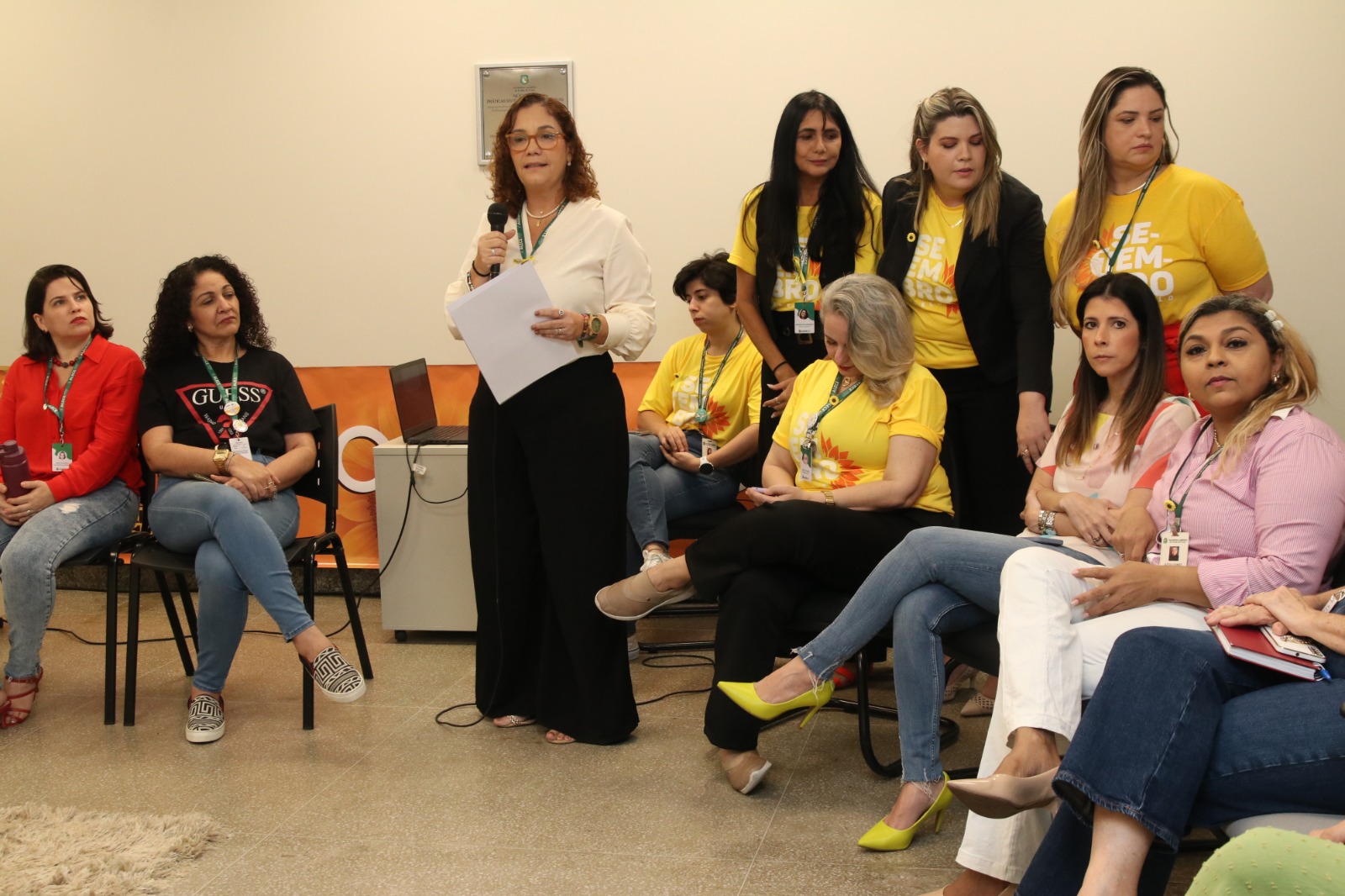 Ana Carmen, gestora do Comitê de Responsabilidade Social, destaca importância das mobilizações do Setembro Amarelo Foto: Bia Medeiros