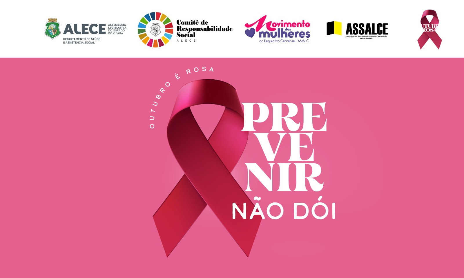 Blitz Outubro Rosa na Alece alerta para a prevenção ao câncer de mama