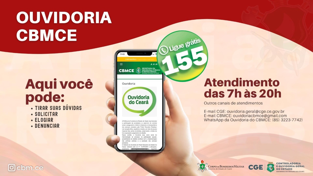 Alece homenageia 20 anos da ouvidoria do Corpo de Bombeiros Militar do Ceará