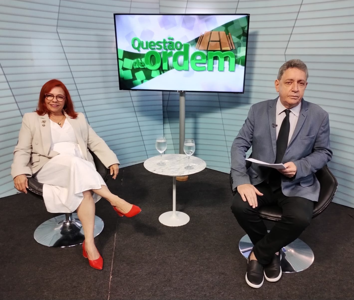 Desembargadora Vanja Fontenele e jornalista Renato Abreu