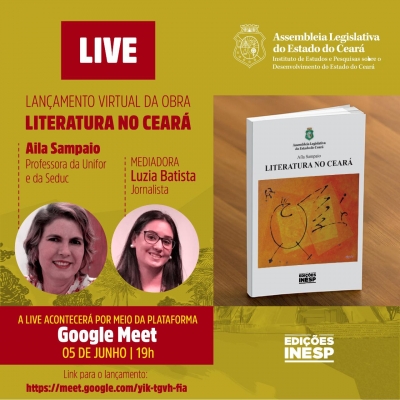 Inesp lança virtualmente nesta sexta-feira o livro "Literatura no Ceará"