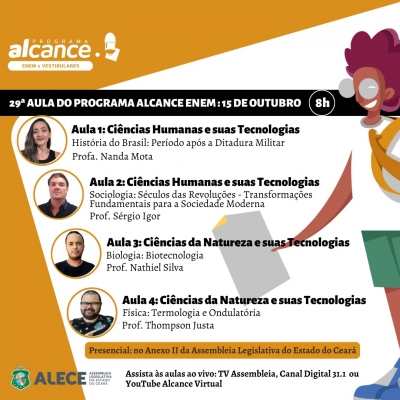 Programa Alcance divulga programação de aulas deste sábado